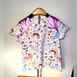 Lola and the Boys unicorn and rainbows t-shirt, size 8